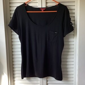 Guess Black Short Sleeve Tee with Pocket